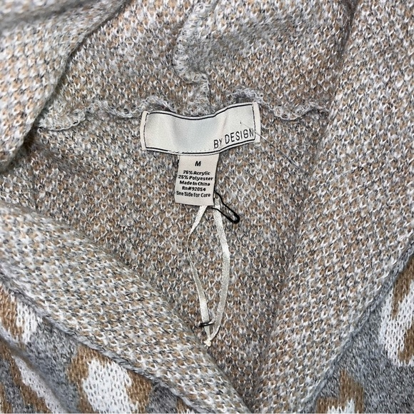 Leopard Print Open Front Cardigan Sweater - Gray and Brown - Picture 3 of 5